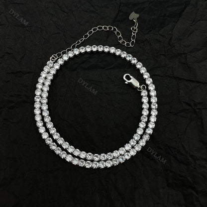 925 Sterling Silver CZ Tennis Necklace DY190148 product image 5