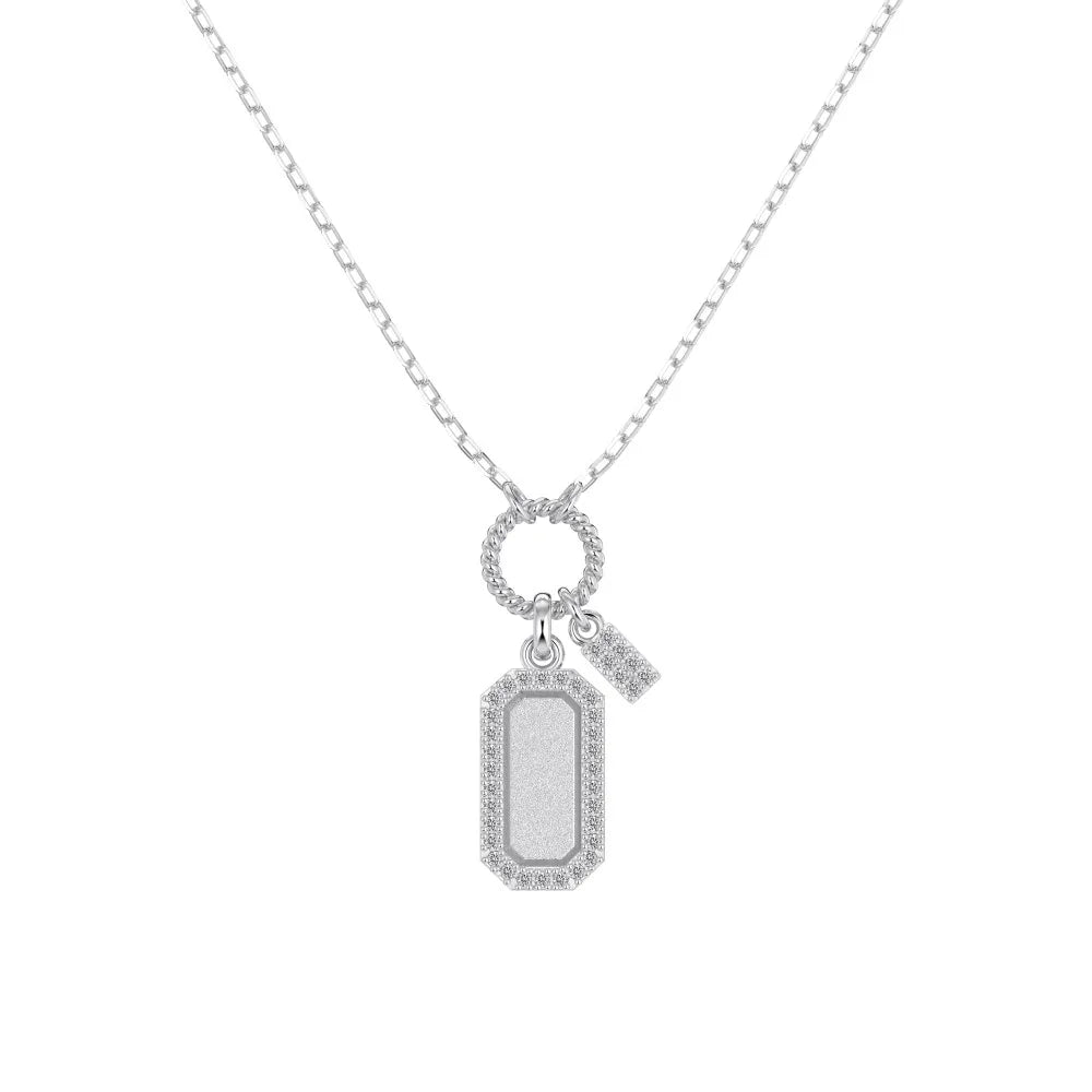925 Sterling Silver CZ Pendant Necklace DY191501 by KAKODIY