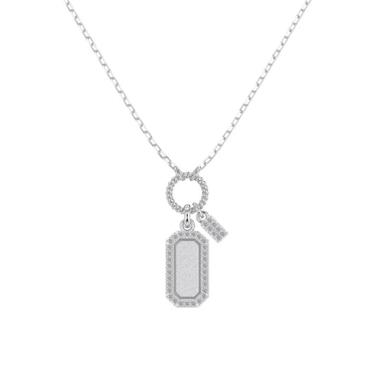 925 Sterling Silver CZ Pendant Necklace DY191501 by KAKODIY