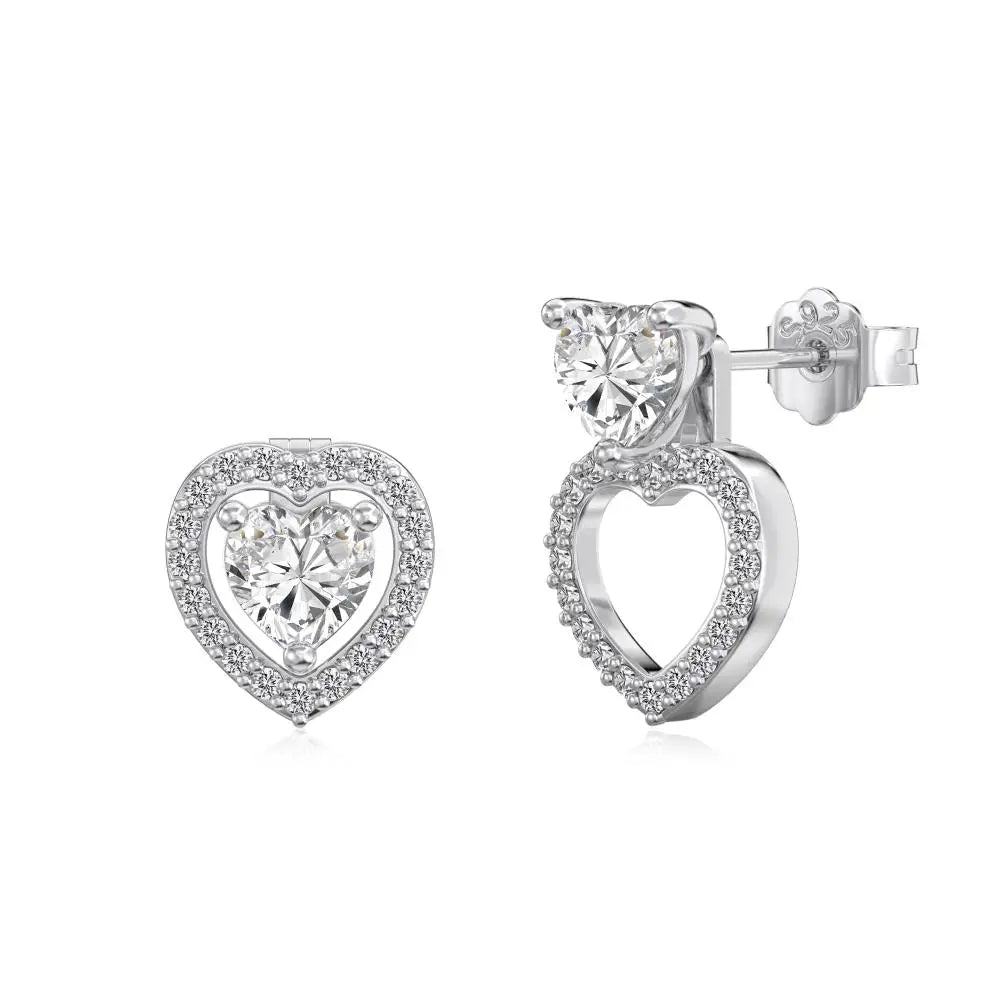 KAKODIY Multi-Wear Luxury Jewelry Earrings Fashion 925 Sterling Silver Ladies Heart Earrings - product image 1