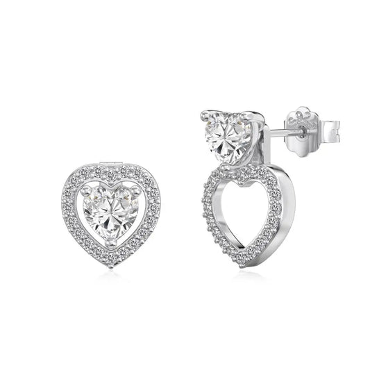 KAKODIY Multi-Wear Luxury Jewelry Earrings Fashion 925 Sterling Silver Ladies Heart Earrings - product image 1