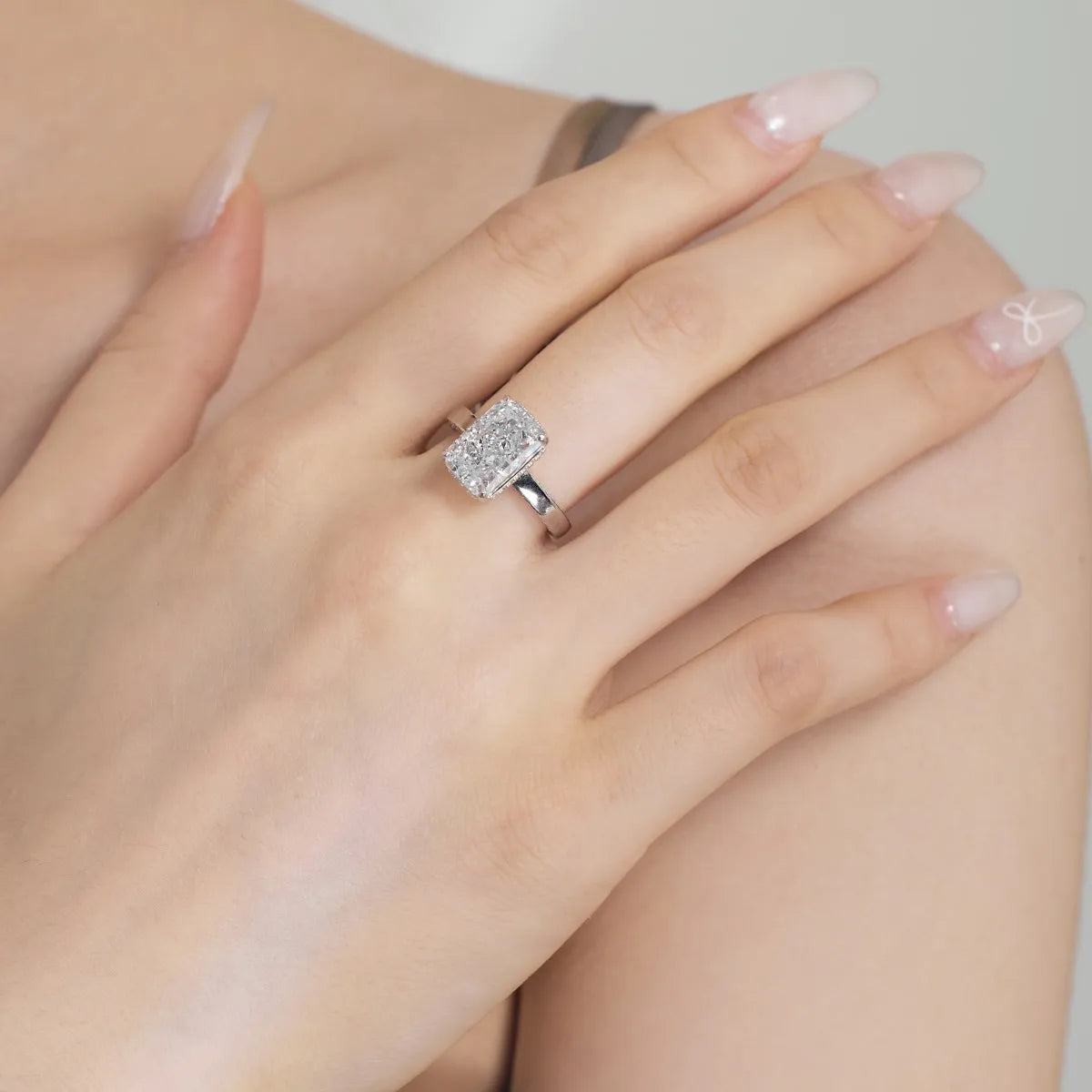 925 Silver CZ Bridal Engagement Ring DY121098 product image 6
