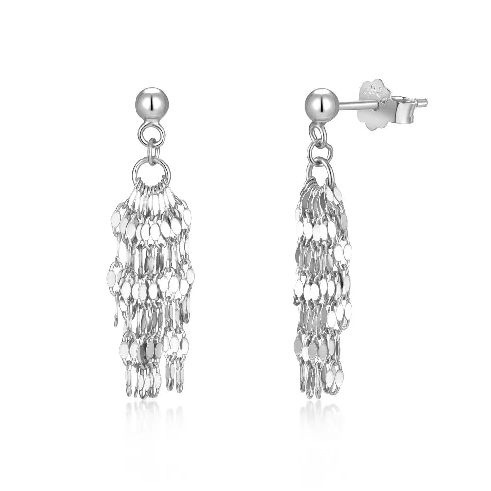 KAKODIY Multilayer Disc Earrings 18K Gold Rhodium Plated Geometric Tassel Earrings 925 Sterling Silver Bohemian Jewelry