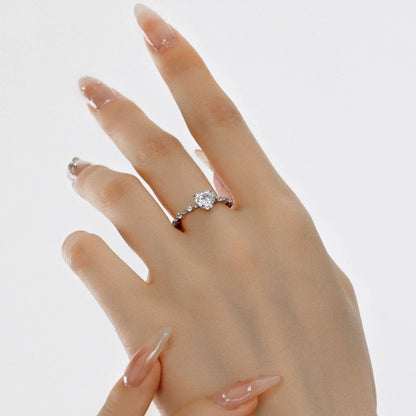 925 Silver Heart CZ Engagement Ring DY121106 product image 3