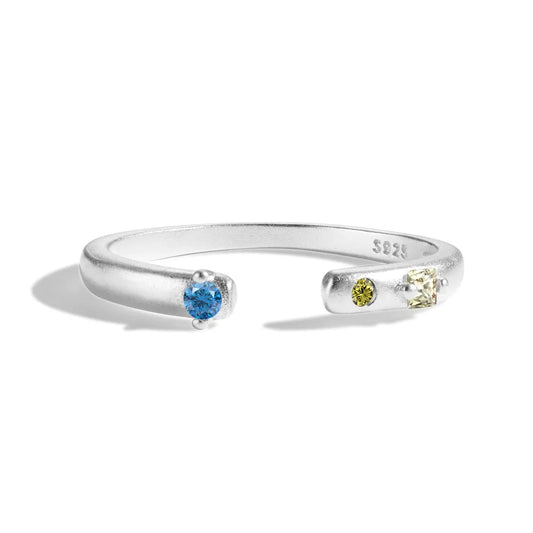 925 Sterling Silver 5A CZ Adjustable Ring DY121088 by KAKODIY