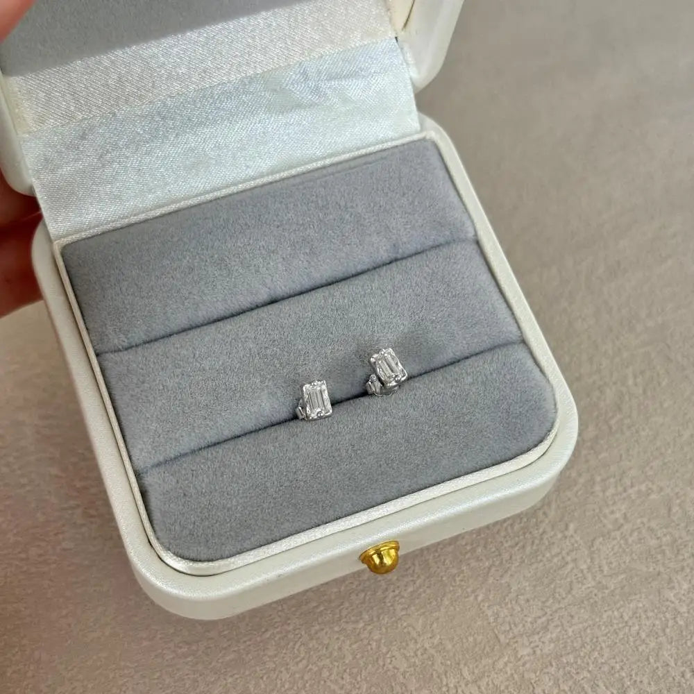 KAKODIY Elegant 925 Sterling Silver Stud Earrings, Emerald Cubic Zirconia 18K Gold Plated Sterling Silver Jewelry - product image 6
