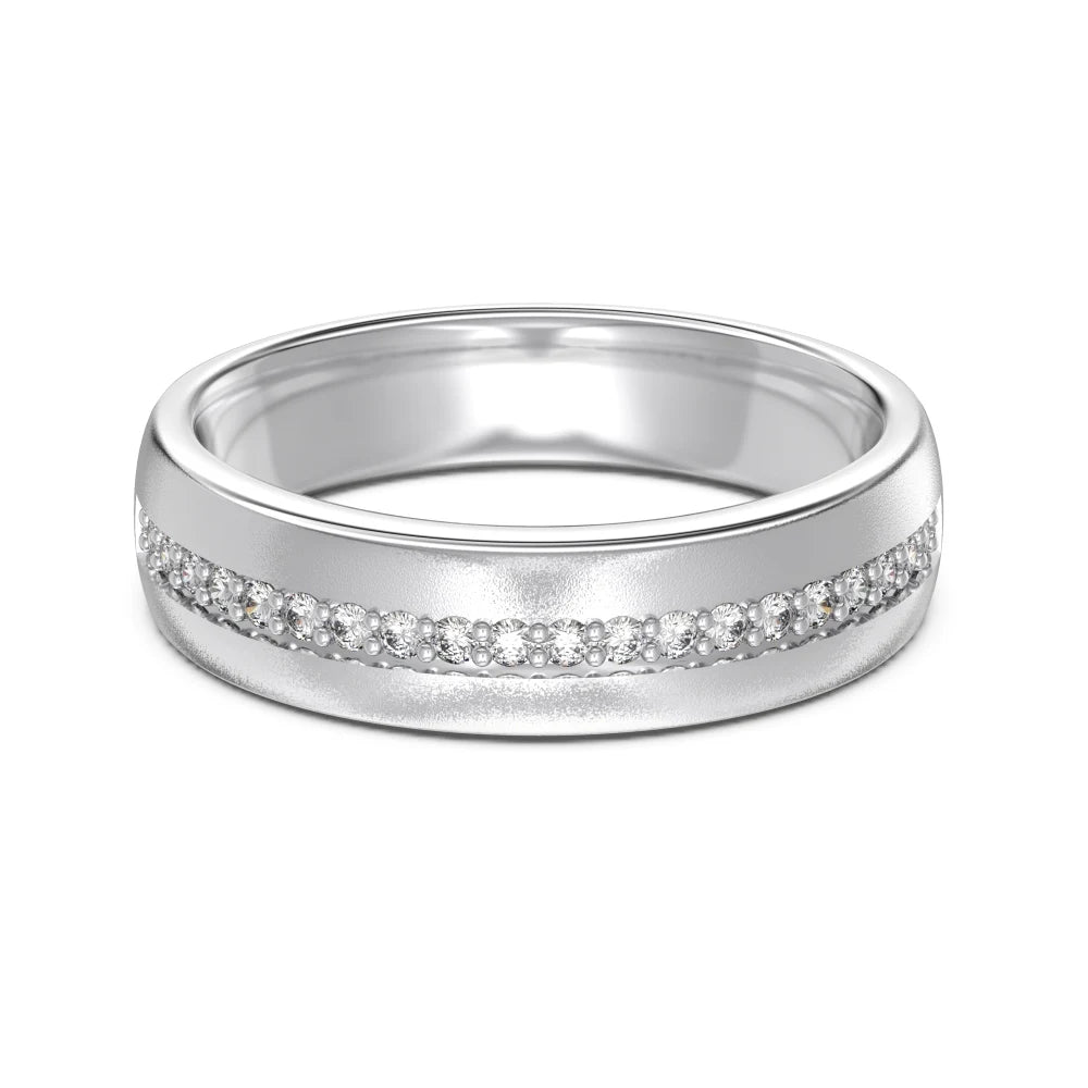 High Jewelry Supplier Dainty Frosted Surface Sterling Silver Eternity Band 5A Cubic Zirconia Engagement Promise Ring