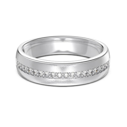 High Jewelry Supplier Dainty Frosted Surface Sterling Silver Eternity Band 5A Cubic Zirconia Engagement Promise Ring