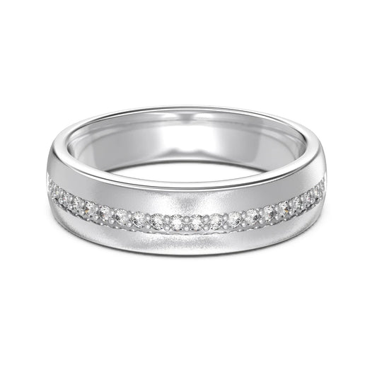 High Jewelry Supplier Dainty Frosted Surface Sterling Silver Eternity Band 5A Cubic Zirconia Engagement Promise Ring