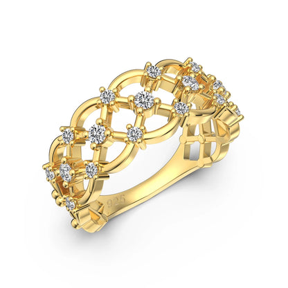 925 Sterling Silver Lock 5A CZ Wedding Ring product image 7