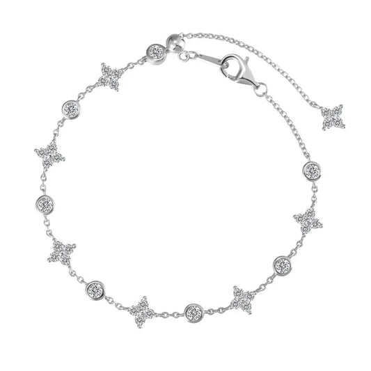 925 Sterling Silver Clover CZ Bracelet by KAKODIY