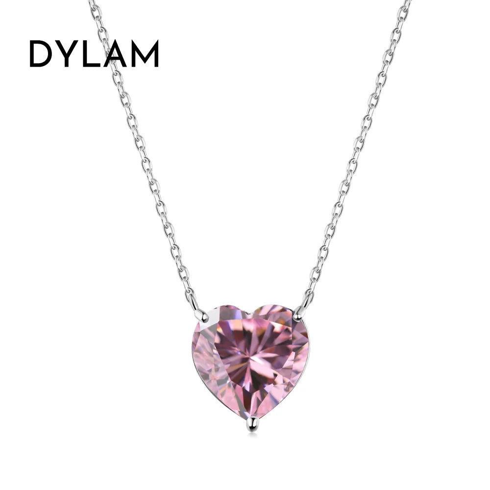 925 Sterling Silver Heart 8A CZ Pendant Necklace product image 7