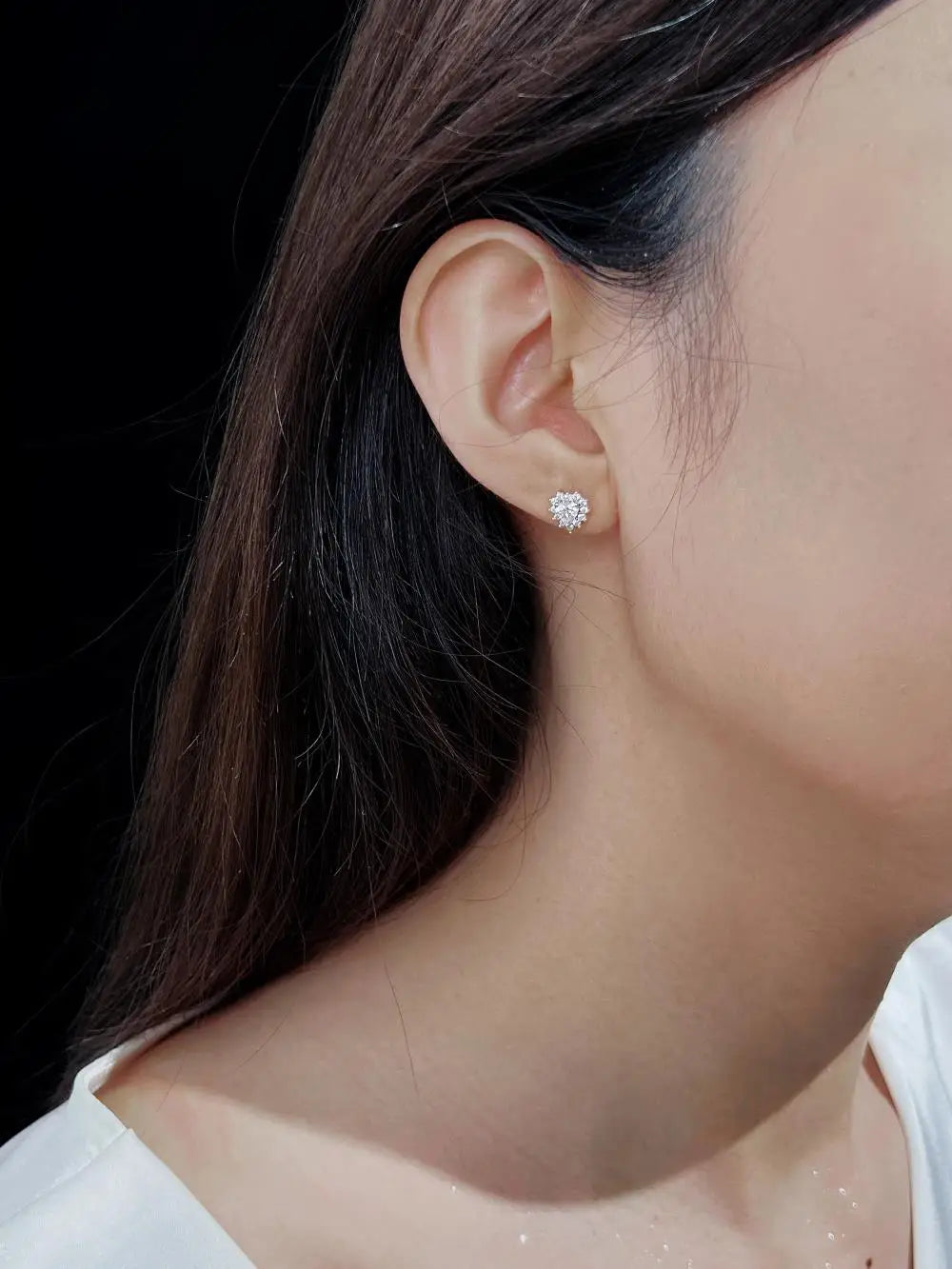 KAKODIY Full Surround Zircon Earrings Accessories Fashion 925 Sterling Silver Heart Stud Earrings - product image 3