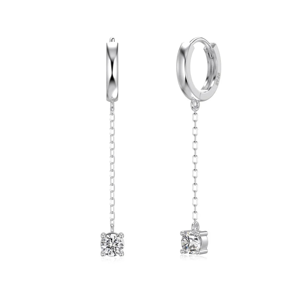 KAKODIY Classic Simple Design Luxury Jewelry Womens 925 Sterling Silver Pendant Tassel 5A Crystal Zircon Pendant Ring Earrings
