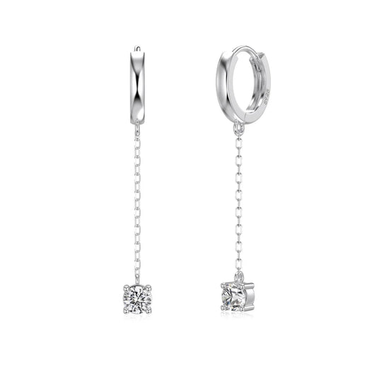 925 Silver CZ Minimalist Drop Earrings DY110397 product image 7