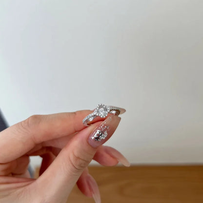 Special Design Classic Style Fine Jewelry Sterling Silver Bridal Eternity Band Flower Shape 5A Zirconia Women Wedding Ring