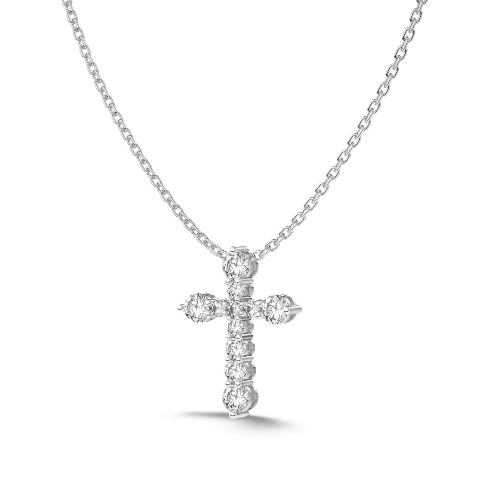 Classic Design Fine Jewelry 925 Sterling Silver Christ Catholic Religious 5A Cubic Zirconia Cross Pendant Necklaces