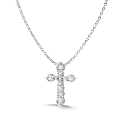 Classic Design Fine Jewelry 925 Sterling Silver Christ Catholic Religious 5A Cubic Zirconia Cross Pendant Necklaces