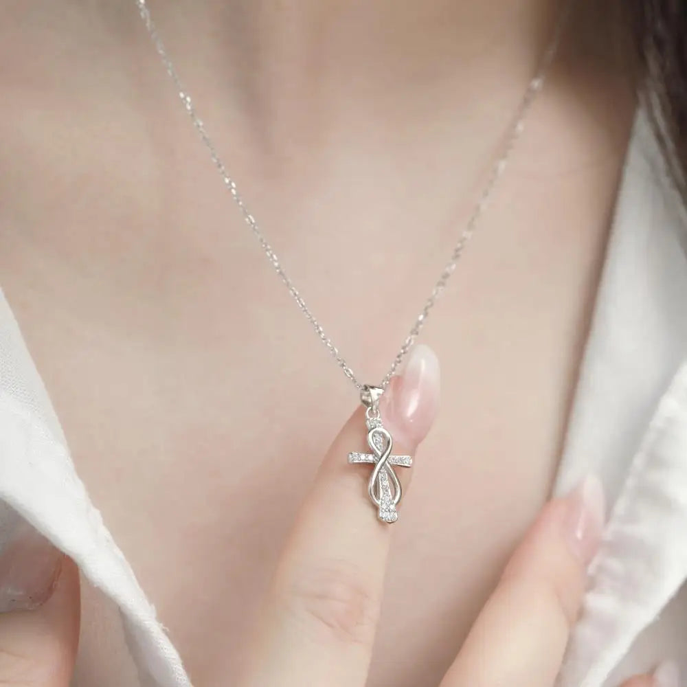 Simply Designed 18K Gold Plated Cross Pendant Cz Necklace 925 Sterling Silver Jewelry Women Cross Necklaces