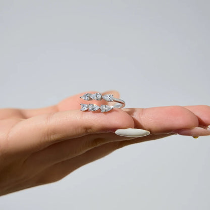 925 Sterling Silver 5A CZ Adjustable Ring product image 4