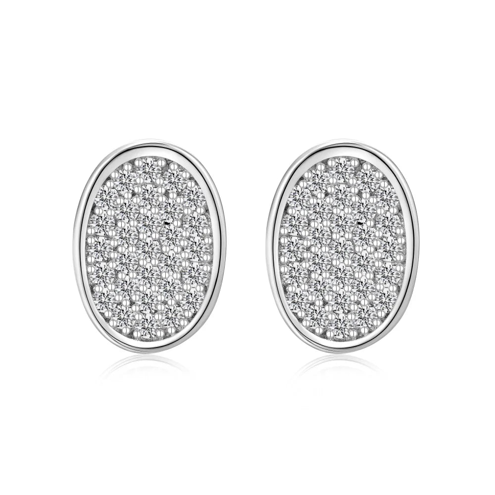KAKODIY Fashion Unique Design Exquisite 925 Sterling Silver Plated Rhodium Bean Shape 5A Cubic Zirconia Stud Earrings Daily Dress - product image 1