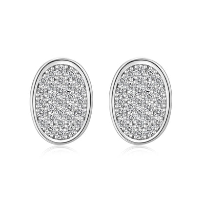 KAKODIY Fashion Unique Design Exquisite 925 Sterling Silver Plated Rhodium Bean Shape 5A Cubic Zirconia Stud Earrings Daily Dress - product image 1