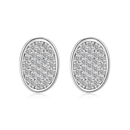 KAKODIY Fashion Unique Design Exquisite 925 Sterling Silver Plated Rhodium Bean Shape 5A Cubic Zirconia Stud Earrings Daily Dress - product image 1
