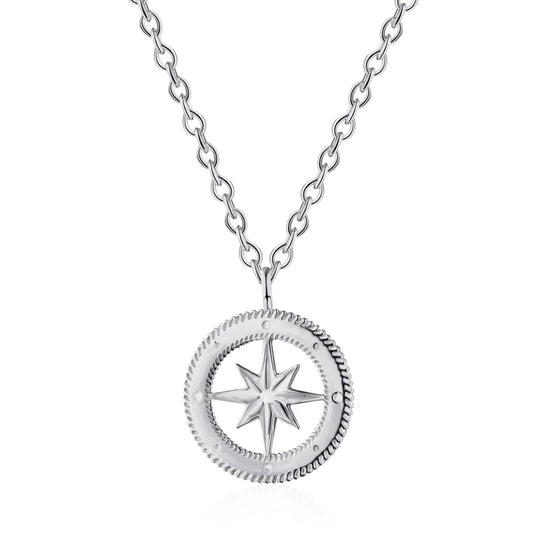 925 Sterling Silver Star Pendant Necklace DY190069 by KAKODIY