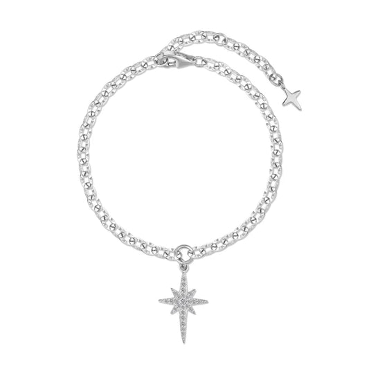 925 Sterling Silver Cross 5A CZ Chain Bracelet product image 7