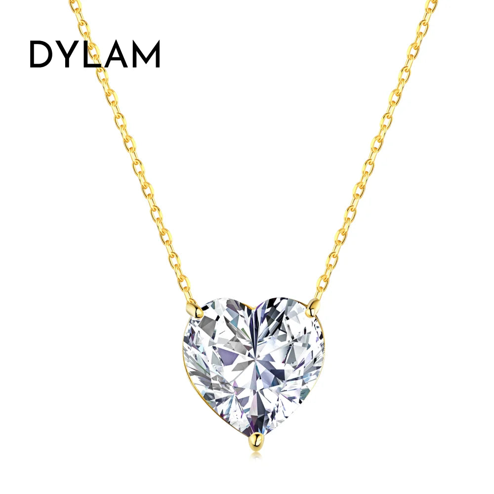 925 Sterling Silver Heart 8A CZ Pendant Necklace product image 10