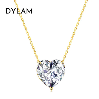 925 Sterling Silver Heart 8A CZ Pendant Necklace product image 10