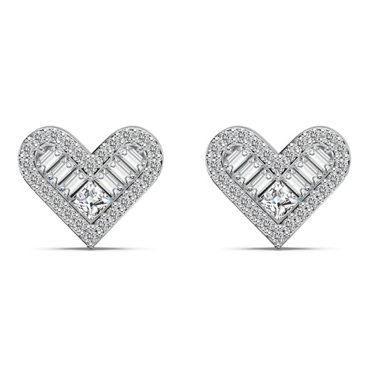 KAKODIY 925 Gorgeous Sterling Silver Heart Stud Earrings, Zirconia Paving 14K Gold Plated Earrings - product image 1