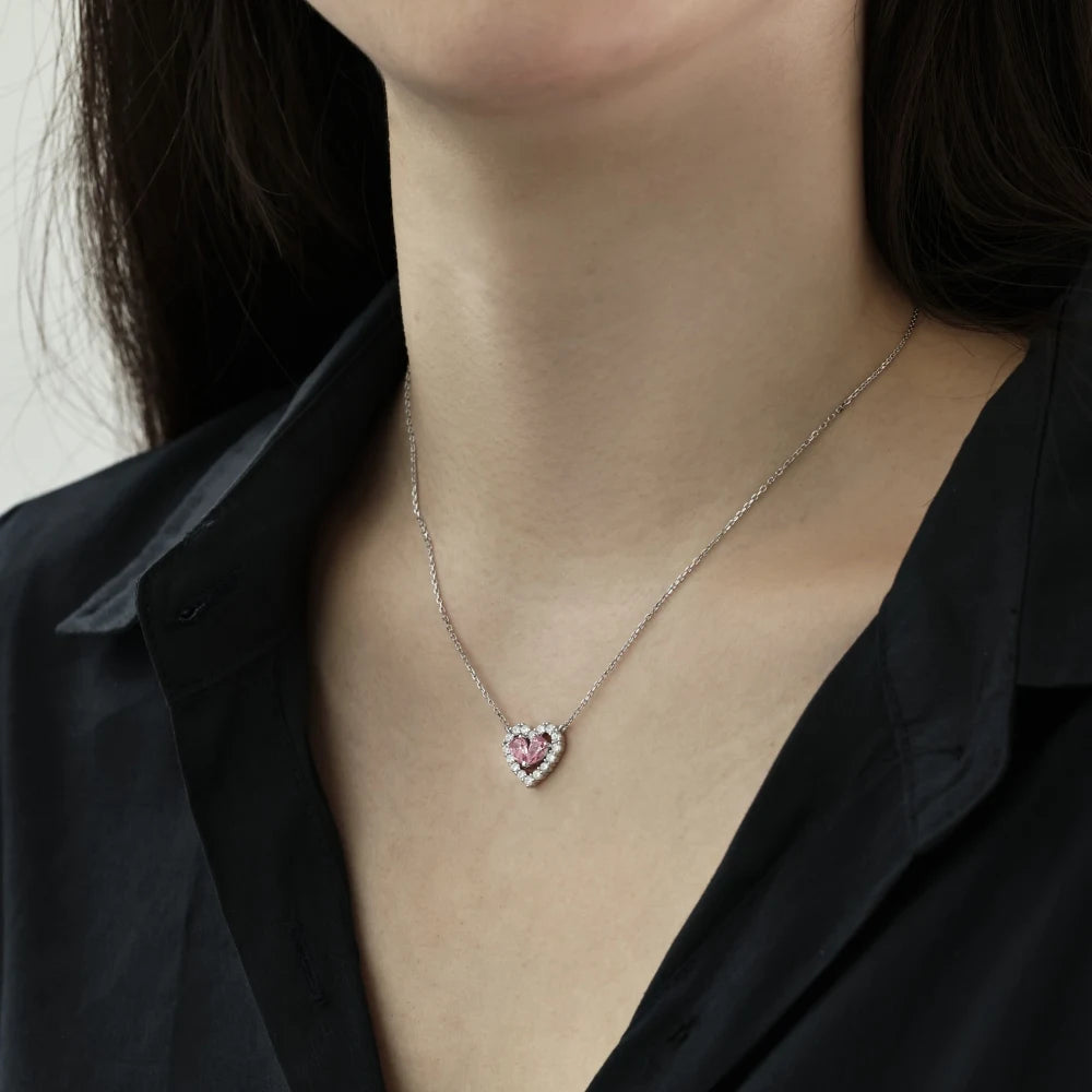 925 Silver Heart CZ Pendant Necklace DY190799 product image 3