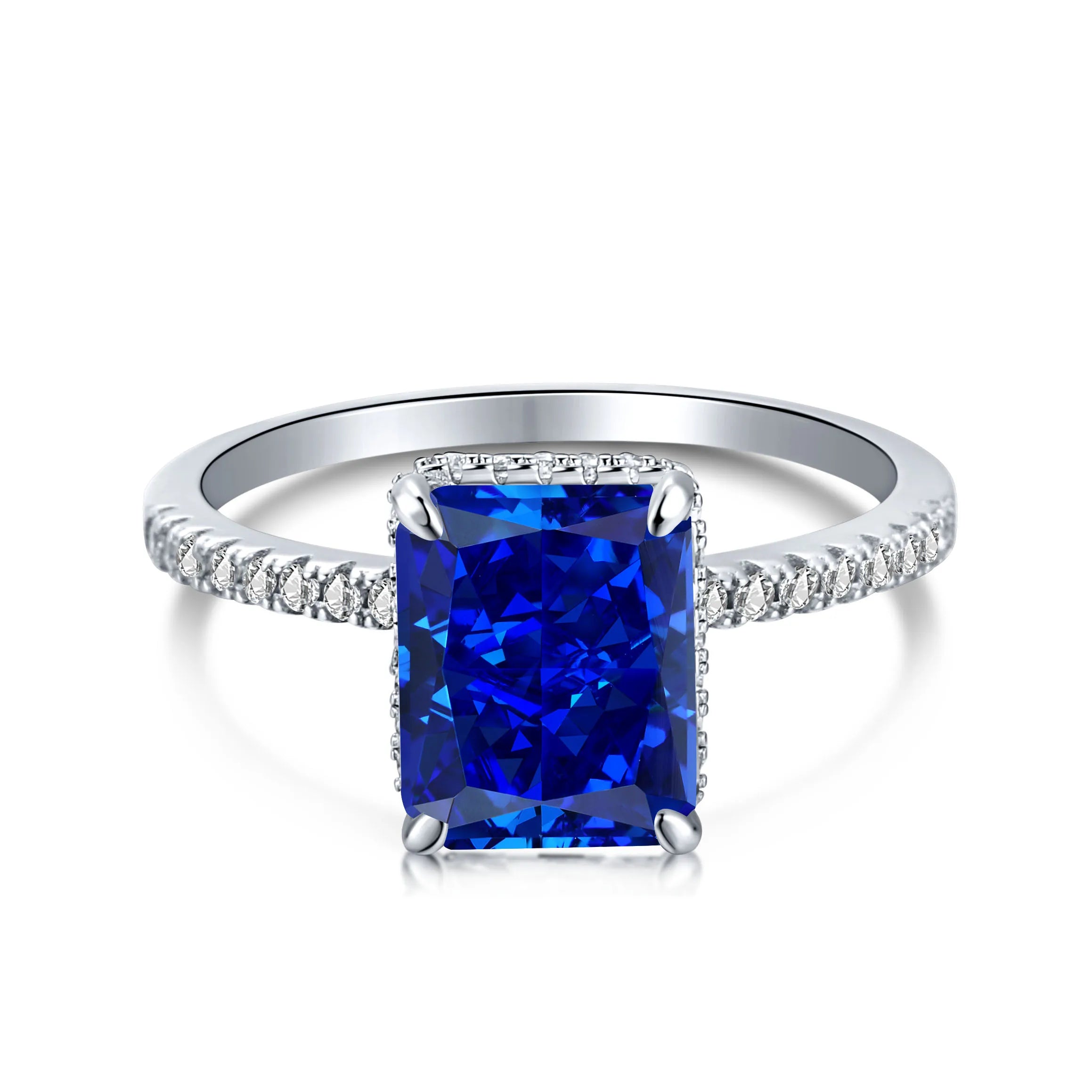 925 Silver CZ Minimalist Engagement Ring DY120099 product image 20