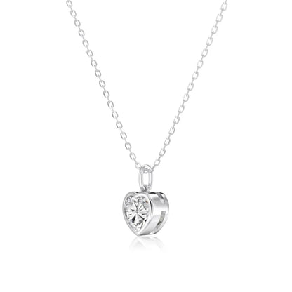 925 Silver Heart 5A CZ Pendant Necklace DY191847 product image 7
