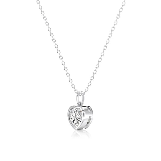 925 Silver Heart 5A CZ Pendant Necklace DY191847 product image 7