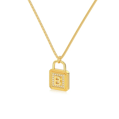 925 Sterling Silver Lock Bridal Initial Necklace product image 21