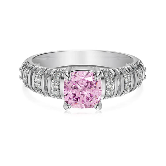 Oem Odm Jewelry Supplier S925 Silver Rhodium Plated Eternity Band   8A Crushed Iced Out Cut Zirconia Rings