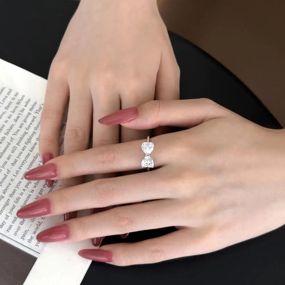 925 Sterling Silver Bow CZ Bridal Wedding Ring product image 6