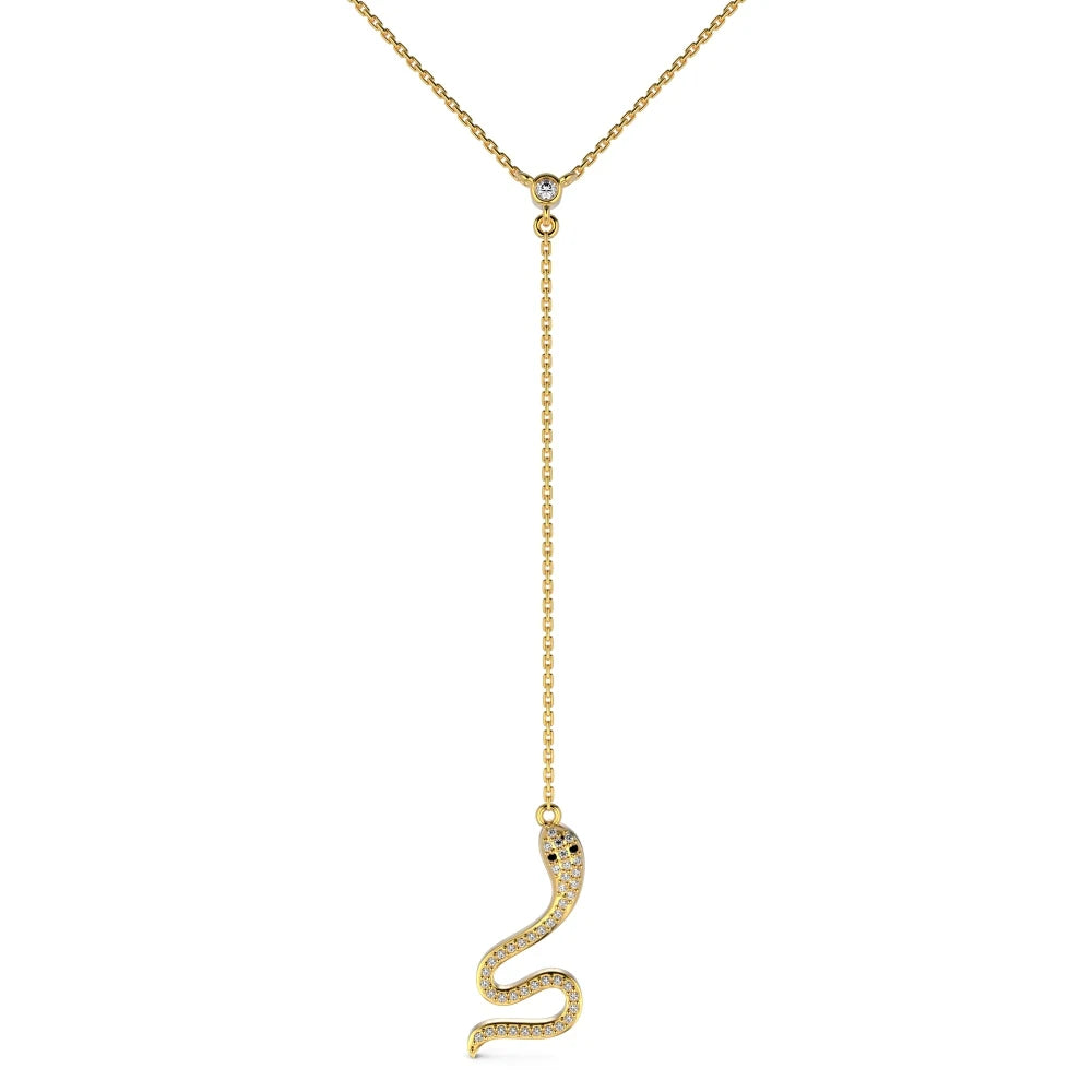 925 Sterling Silver Snake CZ Pendant Necklace product image 7