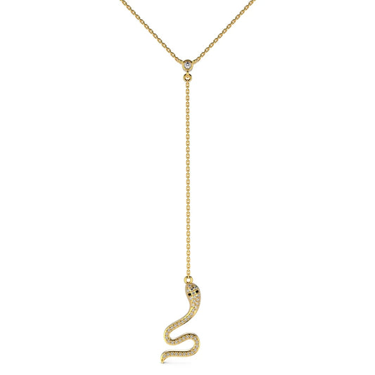 925 Sterling Silver Snake CZ Pendant Necklace product image 7