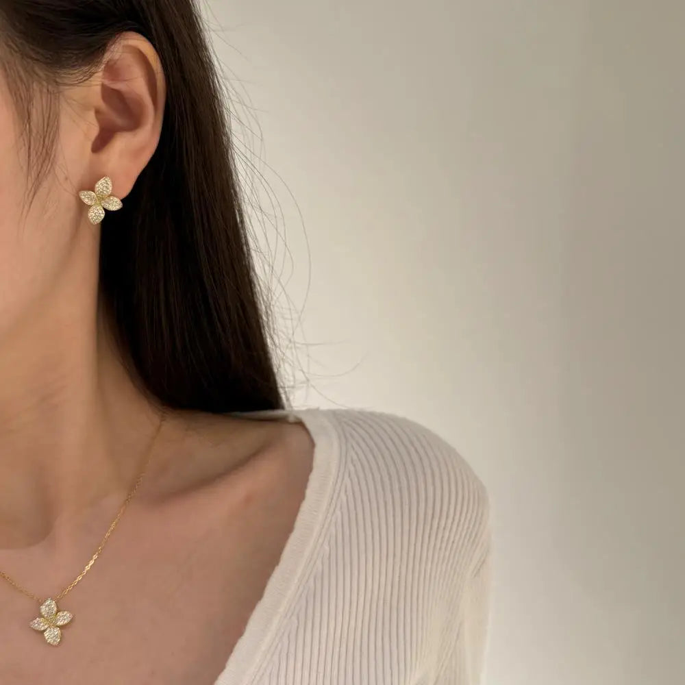 925 Sterling Silver Clover Lariat Necklace product image 2