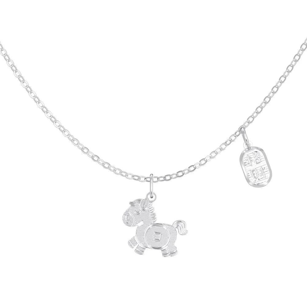 925 Sterling Silver Zodiac 5A CZ Pendant Necklace by KAKODIY
