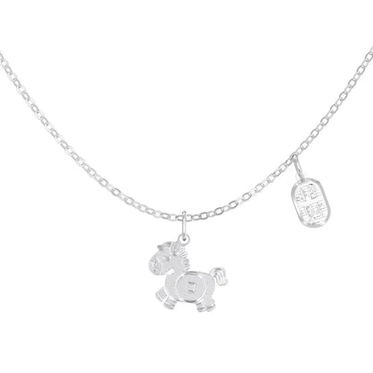 925 Sterling Silver Zodiac 5A CZ Pendant Necklace by KAKODIY