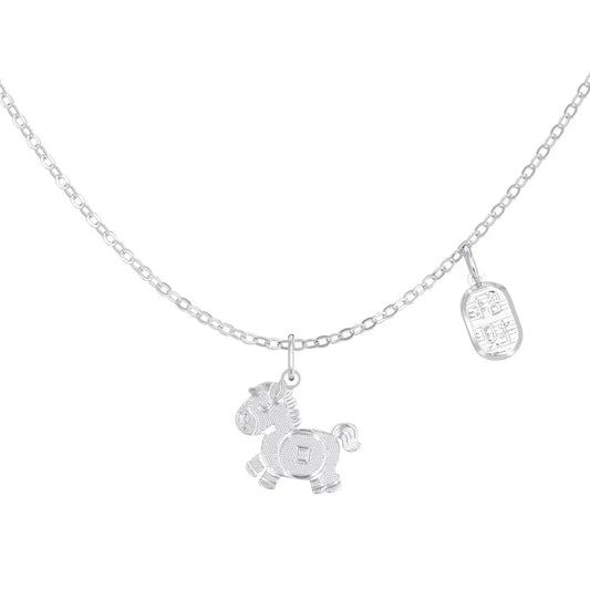 925 Sterling Silver Zodiac 5A CZ Pendant Necklace by KAKODIY