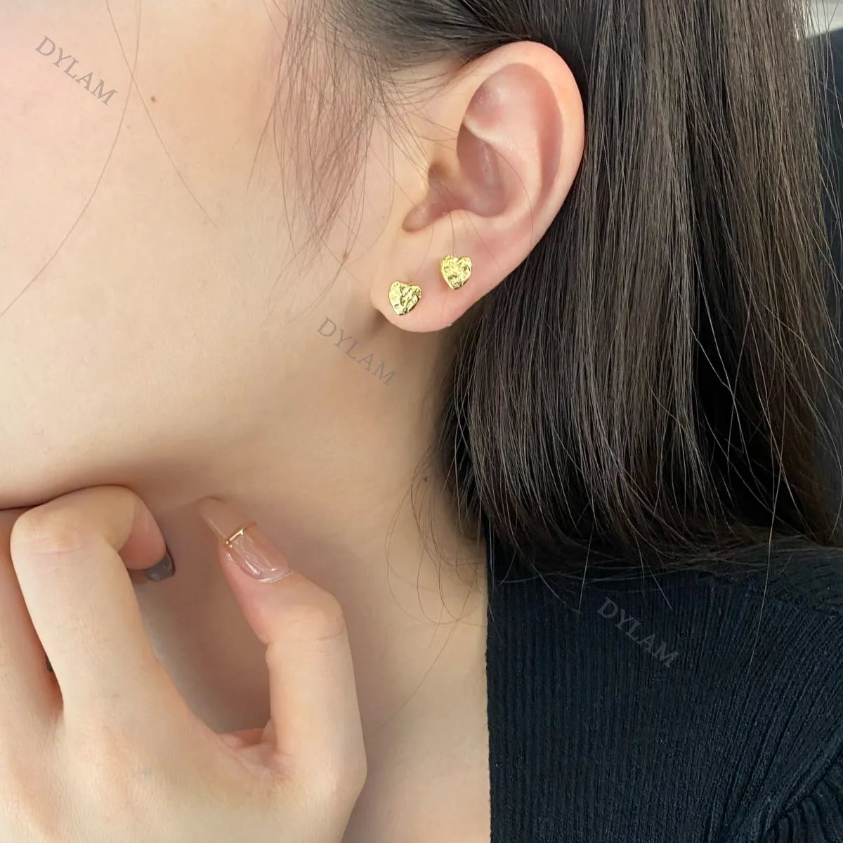 Minimalist Irregular Studs Earrings Jewelry Silver Stud Earrings S925 Sterling Women Cute Trendy Statement Heart Earrings