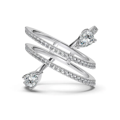 Magnificent Fine Jewellery Non Tarnish Rhodium Plated S925 Silver Multiple Layer Eternity Band 5A Zirconia Bridal Rings