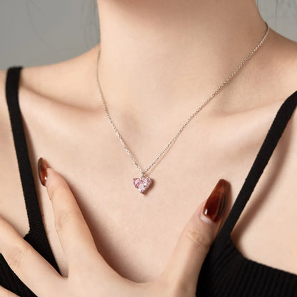 925 Silver Heart CZ Pendant Necklace DY190684 product image 2