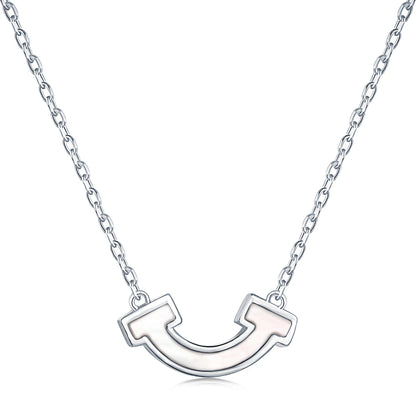 Trendy Sterling Silver Smile Shell Pendant Statement Gold Plated Stackable Necklaces Chain Women S925 Necklace