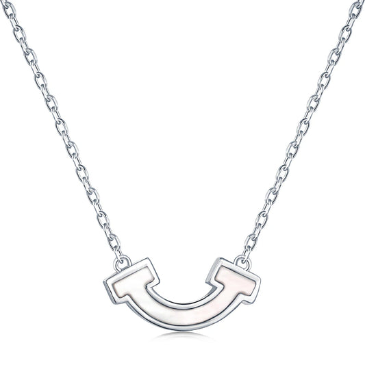 Trendy Sterling Silver Smile Shell Pendant Statement Gold Plated Stackable Necklaces Chain Women S925 Necklace
